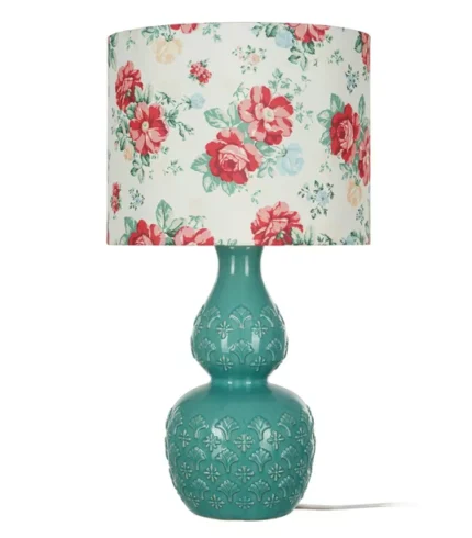 Woman Vintage Floral Table Lamp – Green